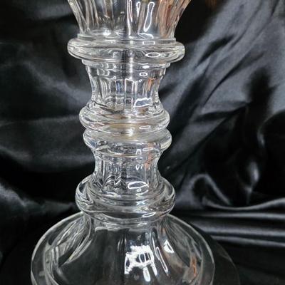 Vintage Clear Pressed Glass Pedestal Candle Holder – Heavy Molded Crystal-Style Decor