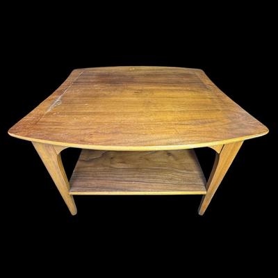 Sale Photo Thumbnail #10: These end tables are solidly constructed. The maker is unknown, but most likely Danish. There is age related wear, including some stains on the surface of each. They may have been refinished at some point. Measurement: 27.5”W x 26”L x 20”H (each). [