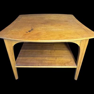 Sale Photo Thumbnail #9: These end tables are solidly constructed. The maker is unknown, but most likely Danish. There is age related wear, including some stains on the surface of each. They may have been refinished at some point. Measurement: 27.5”W x 26”L x 20”H (each). [