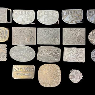 Sale Photo Thumbnail #94: Includes Coca-Cola, Pepsi, Raleigh Lights, Makita, and more. Total of 18 pieces. General age related wear. [KD]