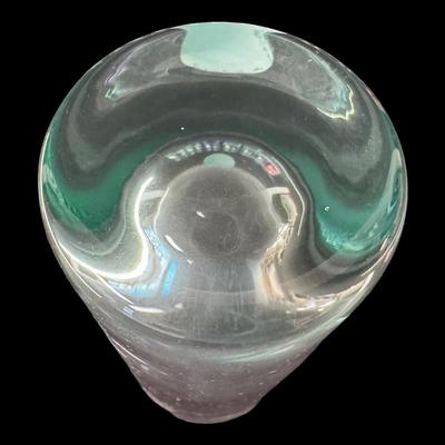 Sale Photo Thumbnail #107: Made in Czechoslovakia. Includes six ocean blue colored glasses, and one amethyst colored glass. Total of seven glasses. No obvious chips or cracks. Measurement: 5”H (each). Pre-auction estimate: $200-$300. [RE]