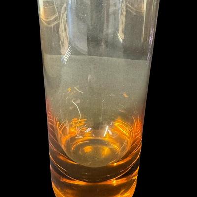 Sale Photo Thumbnail #110: Made in Czechoslovakia. Includes three amber colored glasses, and one Alexandrite colored glass. Total of four pieces. No obvious chips or cracks. Measurement: 6”H (each). Pre-auction estimate: $150-$200. [RE]