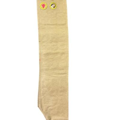 Sale Photo Thumbnail #133: Includes two Boy Scout pocket knives, a belt buckle, three medals, an Eagle Scout award in sterling silver, a merit badge sash, and six books. Total of 14 pieces. [KD]