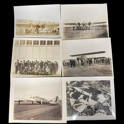 Sale Photo Thumbnail #234: These photos are from the 1920s/1930s. Includes early biplanes, Douglas Aircraft, U.S. Army Air Service, Curtis Helldiver, and more. Total of 16 photos. Age related wear. [LD]
