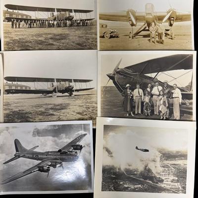 Sale Photo Thumbnail #233: These photos are from the 1920s/1930s. Includes early biplanes, Douglas Aircraft, U.S. Army Air Service, Curtis Helldiver, and more. Total of 16 photos. Age related wear. [LD]
