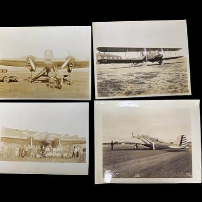 Sale Photo Thumbnail #238: These photos are from the 1920s/1930s. Includes early biplanes, Douglas Aircraft, U.S. Army Air Service, Curtis Helldiver, and more. Total of 16 photos. Age related wear. [LD]