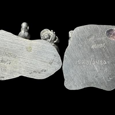 Sale Photo Thumbnail #263: NOS. Includes Rosie, Jon, Justin, Kathy, Mary Jo, and more. Total of seven pieces. There is storage related wear, with possible light patina. Measurement of tallest: 4.5”H. [SR]