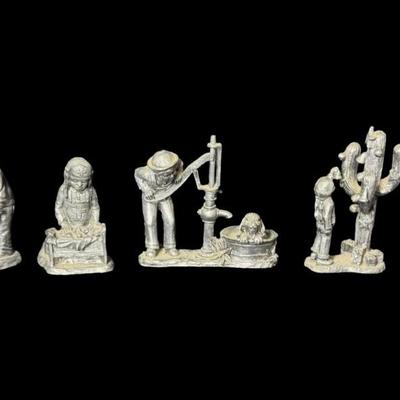 Sale Photo Thumbnail #262: NOS. Includes Rosie, Jon, Justin, Kathy, Mary Jo, and more. Total of seven pieces. There is storage related wear, with possible light patina. Measurement of tallest: 4.5”H. [SR]