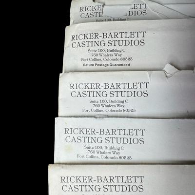 Sale Photo Thumbnail #281: NOS. Includes Danny, Dinah, Ray, Kathy, Sandy, and more. Total of seven pieces. The little girl with a book has a cracked leg. There is storage related wear with some patina. Measurement of tallest: 4.25”H. [SR]