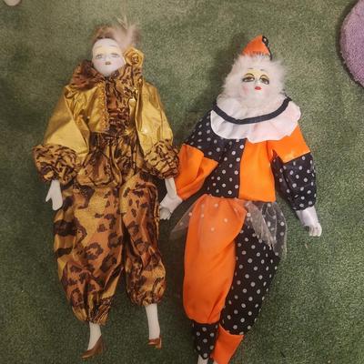Porcelain Clown Dolls.