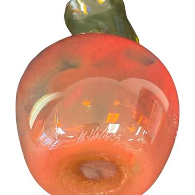 Sale Photo Thumbnail #295: Includes an Eastern vase with raised design, and a Blenko style amberina art glass vase. Total of two pieces. No obvious chips or cracks. Measurement of tallest: 11”H. [SR]