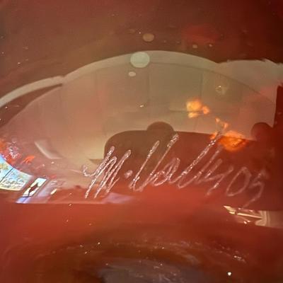 Sale Photo Thumbnail #296: Includes an Eastern vase with raised design, and a Blenko style amberina art glass vase. Total of two pieces. No obvious chips or cracks. Measurement of tallest: 11”H. [SR]