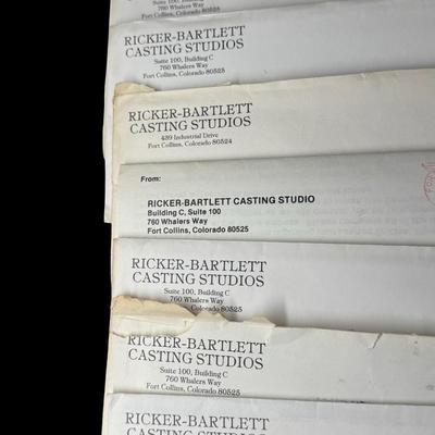 Sale Photo Thumbnail #309: NOS. Includes Jon, Ambrose, Peggy, Gary, Myra, show Rabbit “Lynn,” and Sandy. Total of seven pieces. There is storage related wear with some patina. Measurement of tallest: 6.5”H. [SR]