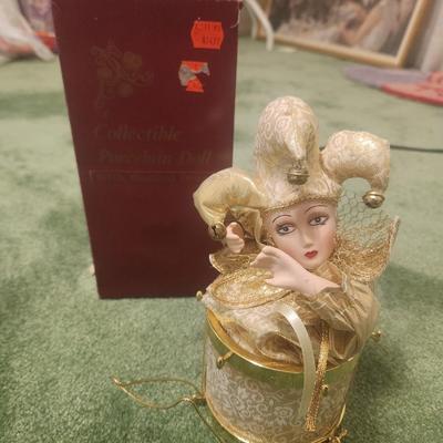Porcelain doll music box