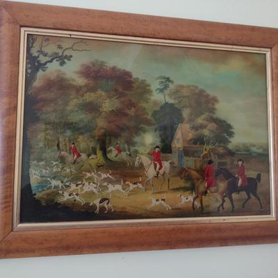 Framed Art Print Hunter and Hound