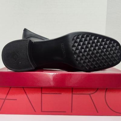 Aerosoles Career Path Black Leather Slip On Heeled Loafers Women Size 8B Classic Work Shoes