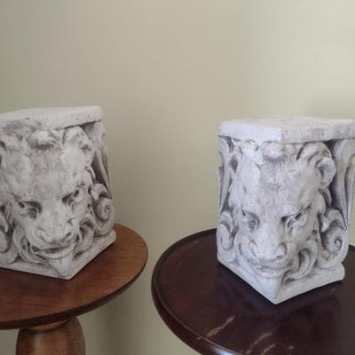Vintage Heavy Plaster Gargoyle Bookends
