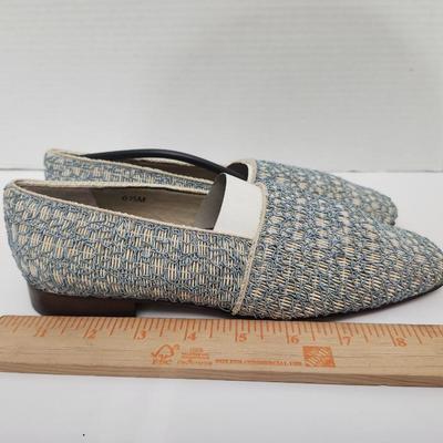 Vaneli Jenna V Blue Lulast Woven Skimmer Flats Women Size 6.5M Slip On Shoes With Box