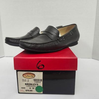 Talbots Brinley 3 Chocolate Brown Leather Loafers Women Size 6M Classic Slip On Shoes With Box