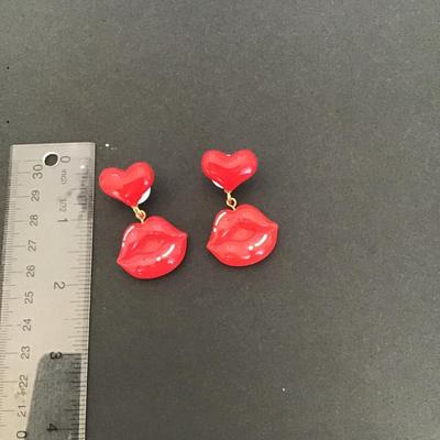 Sale Photo Thumbnail #22: Heart and hot lips earrings 
Please see attached photos