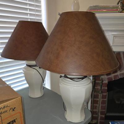 Pair of ceramic lamps