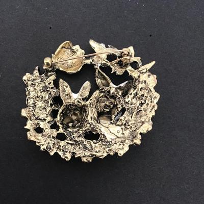 Sale Photo Thumbnail #47: Beautiful Multi Colored rhinestone Easter Bunny brooch 
Please see attached photos