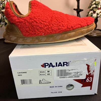Pajar High Pile Fleece Slippers Red 40