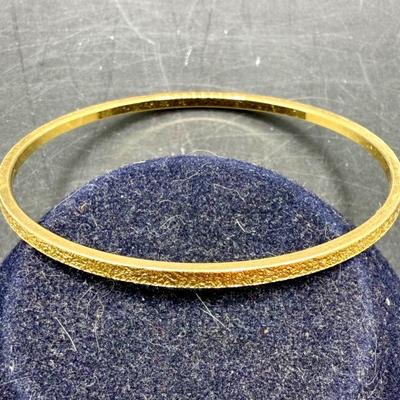 Sale Photo Thumbnail #589: Great condition. Approx. 2.75” across. Monet Textured Gold Tone Bangle Bracelet, 80s Fashion Statement Jewelry