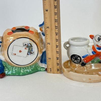 LOT 17: Vintage Japanese Porcelain Dog Ash Trays, Lusterware Pieces & More