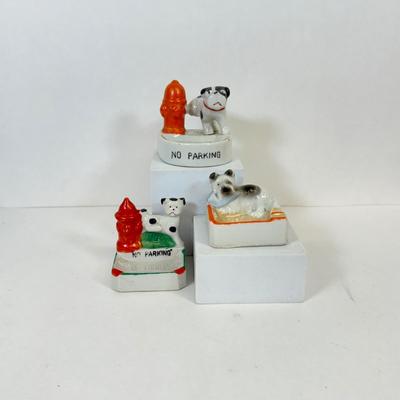 LOT 17: Vintage Japanese Porcelain Dog Ash Trays, Lusterware Pieces & More