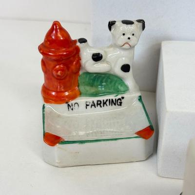 LOT 17: Vintage Japanese Porcelain Dog Ash Trays, Lusterware Pieces & More