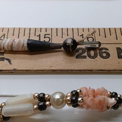 LOT 21: Vintage Native American Shell Necklace with Carved Mother of Pearl Statement Necklace- from estate of a Native American Jewelry...