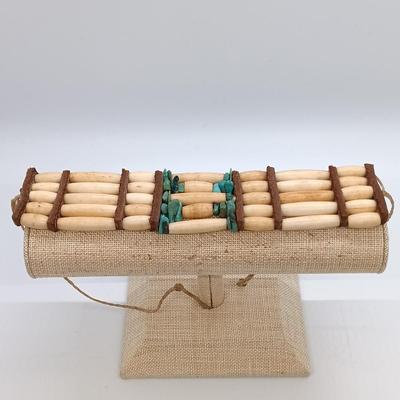 LOT 22: Vintage Bone and Leather Beaded Necklace, Turquoise Heishi Bead Necklace & More- from estate of a Native American Jewelry...