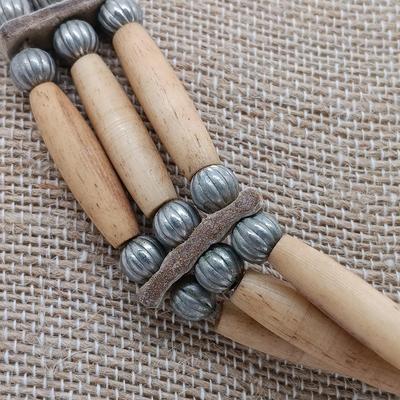 LOT 22: Vintage Bone and Leather Beaded Necklace, Turquoise Heishi Bead Necklace & More- from estate of a Native American Jewelry...