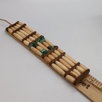 LOT 22: Vintage Bone and Leather Beaded Necklace, Turquoise Heishi Bead Necklace & More- from estate of a Native American Jewelry...