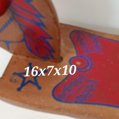 LOT 27: Vintage Chadwick-Miller Rocking Horse, 1967 Fisher Price Pocket Radio & More