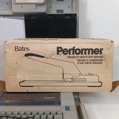 LOT 38: Sharp PA-3250 Electric Typewriter, Bates Heavy Duty Stapler, Rhodia Notepads & More