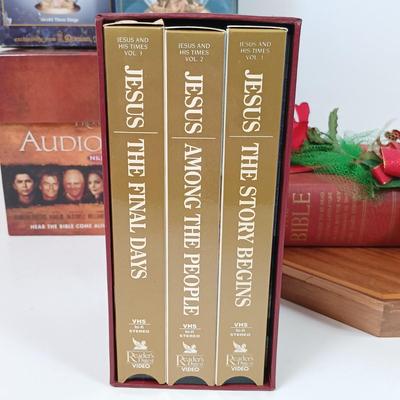 LOT 39: The World of Promise Audio Bible, Inlaid Wood Religious Tray, Fontanini Three Kings Ornaments & More