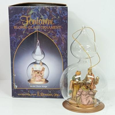 LOT 39: The World of Promise Audio Bible, Inlaid Wood Religious Tray, Fontanini Three Kings Ornaments & More