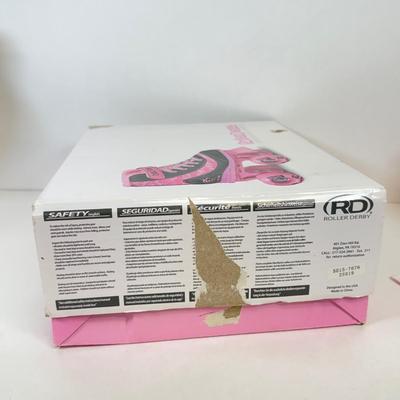 LOT 41: Kids Jr-12 Roller Derby Pink Roller Skates with original box