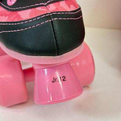 LOT 41: Kids Jr-12 Roller Derby Pink Roller Skates with original box