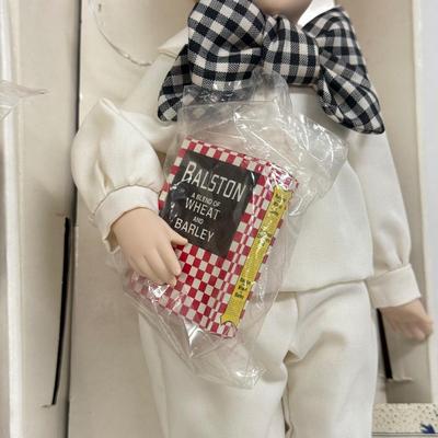 LOT 42: The Country Store Franklin Heirloom Porcelain Dolls: Barley Boy & Sewing Thread Girl