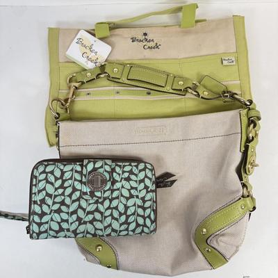 LOT 48: Vintage Lime Green & Canvas Coach Bag, Vera Bradley Wallet & Bracken Creek Tote