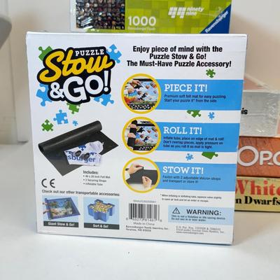LOT 56: Collection of Games & Ravensberger Puzzle w/ Stow & Go Mat