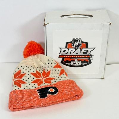 LOT 59: Sports Collectibles: Women's Flyers Beanie, NHL Draft 2014 Glasses, Easton Baseball Bat & More