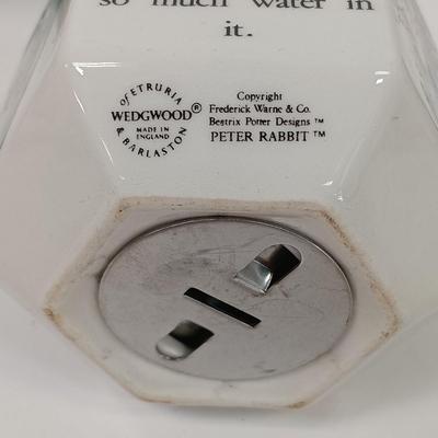 LOT 61: Shawnee Pottery Bo Peep Pitcher, Artini Arts Sculptured Engravings, Wedgwood Peter Rabbit Coin Bank & More