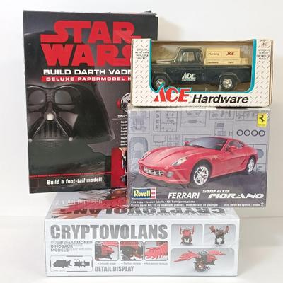 LOT 63: NIB Cenzelong Cryptovalans Model, Star Wars Papermodel Kit, Revell Ferrari Model Kit & More