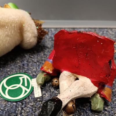 LOT 73: Grandeur Noel 2002 Fabric Santa & Friends with Large Ornament Collection & More