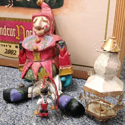 LOT 73: Grandeur Noel 2002 Fabric Santa & Friends with Large Ornament Collection & More