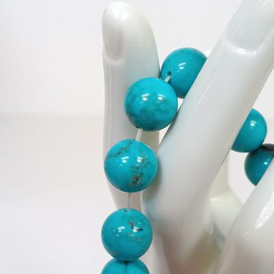 LOT 75: Turquoise Necklace with Sterling Clasp and Turquoise Bracelet